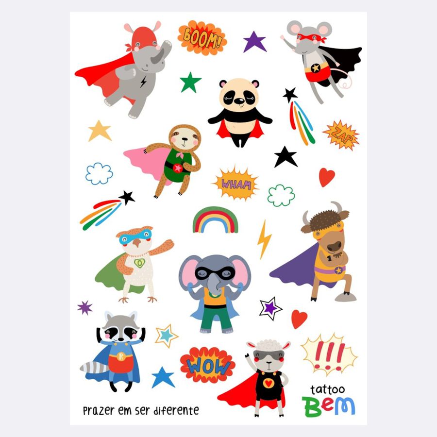 Tattoo Temporária Super Animais - Minibossa