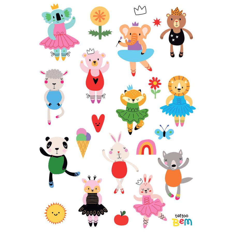 Tatuagem Infantil Temporária Bailarinas
