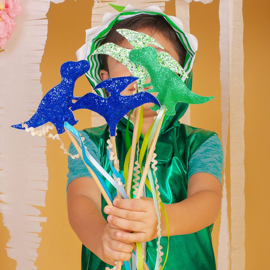 Fantasia Infantil Varinha de Condão Dino Azul