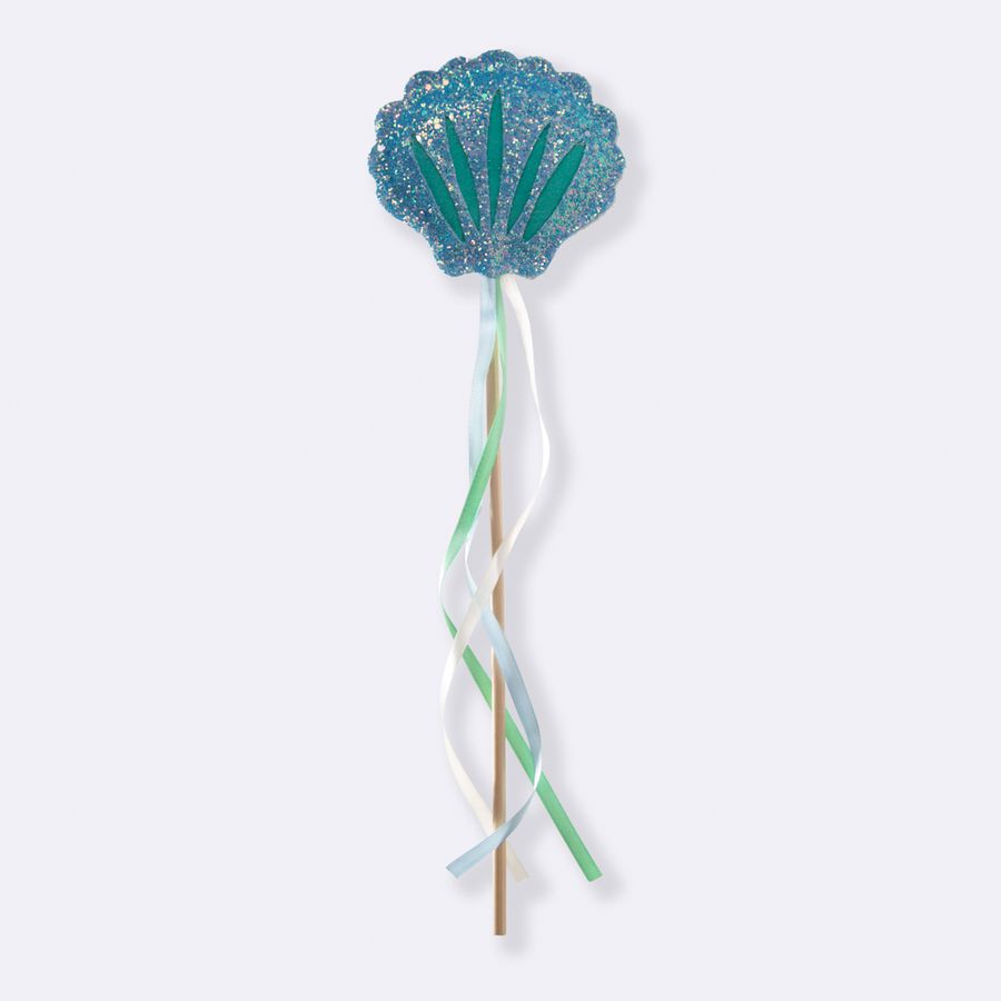 Varinha Concha Glitter Azul - Minibossa