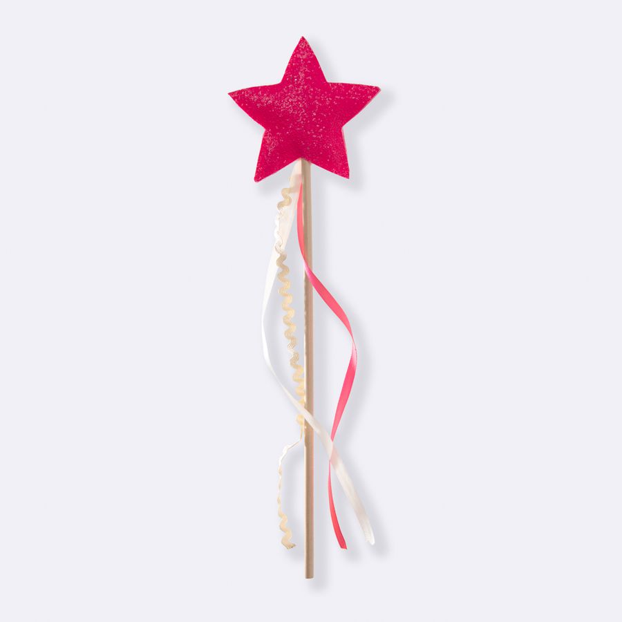 Fantasia Infantil Varinha Mágica de Condão Estrela Pink
