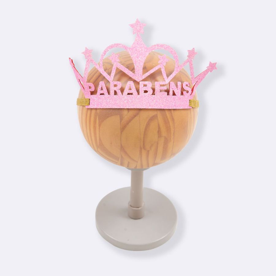 Coroa Parabéns rosa