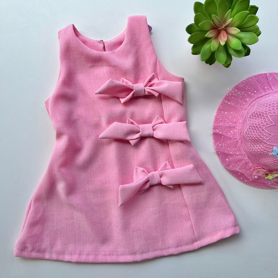 Vestido de laços rosa