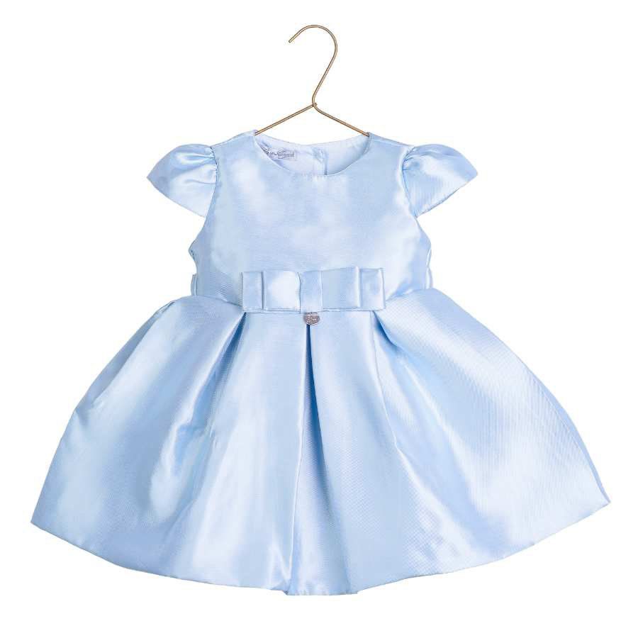 Vestido Zibeline Azul Celeste - Petit Papillon Bebê & Criança