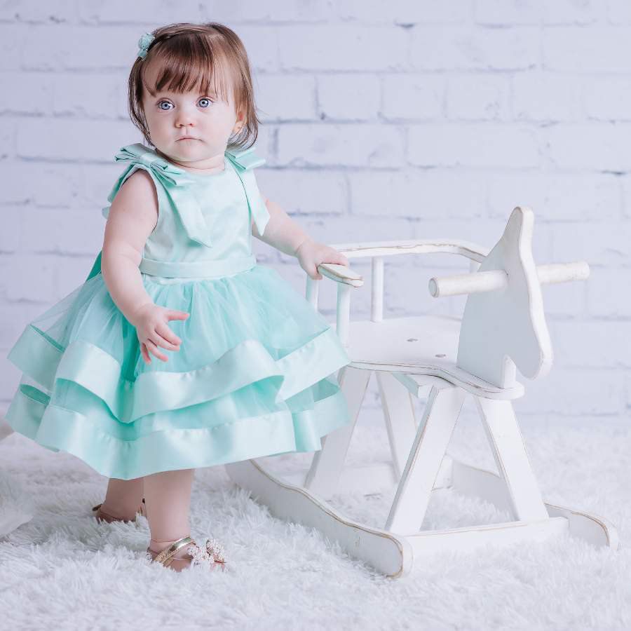Vestido Verde Tiffany - Petit Papillon Bebê & Criança