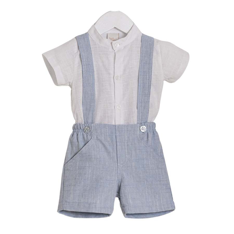 Conjunto Batizado Viscolinho Azul - Petit Papillon Bebê & Criança
