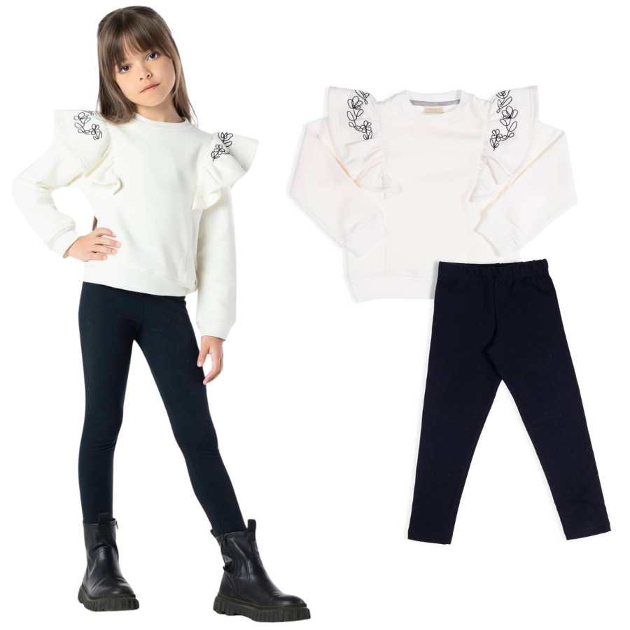 Conjunto Inverno Flores - Petit Papillon Bebê & Criança