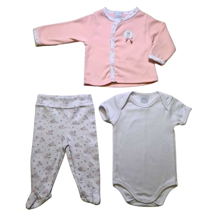 Conjunto Pagão Rosa (3 Pçs) - Petit Papillon Bebê & Criança