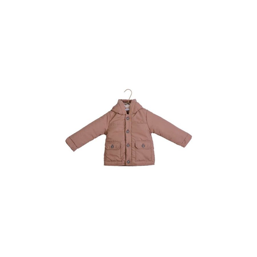 Jaqueta Infantil Caqui Com Capuz De Pelúcia - Dnm - Petit Papillon Bebê & Criança