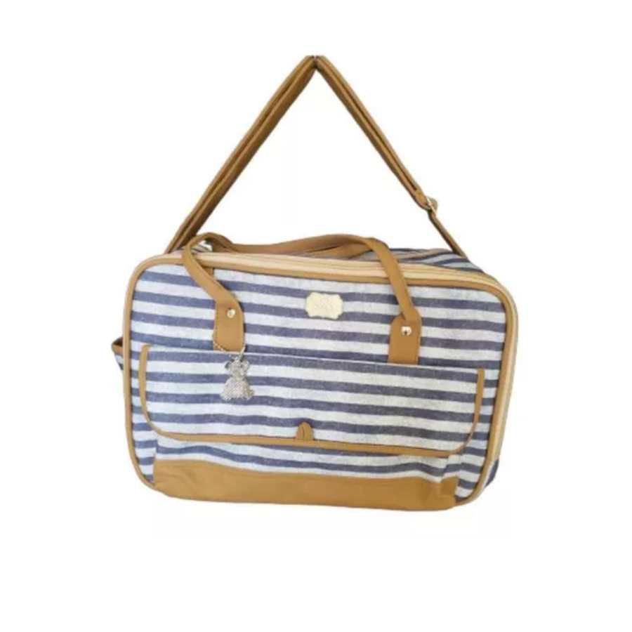 Bolsa De Maternidade Térmica Listrada Jeans - Petit Papillon Bebê & Criança