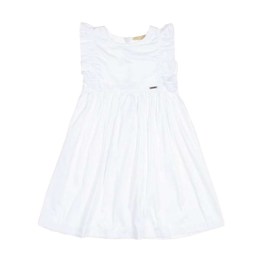 Vestido Branco Babados Piquet - Petit Papillon Bebê & Criança