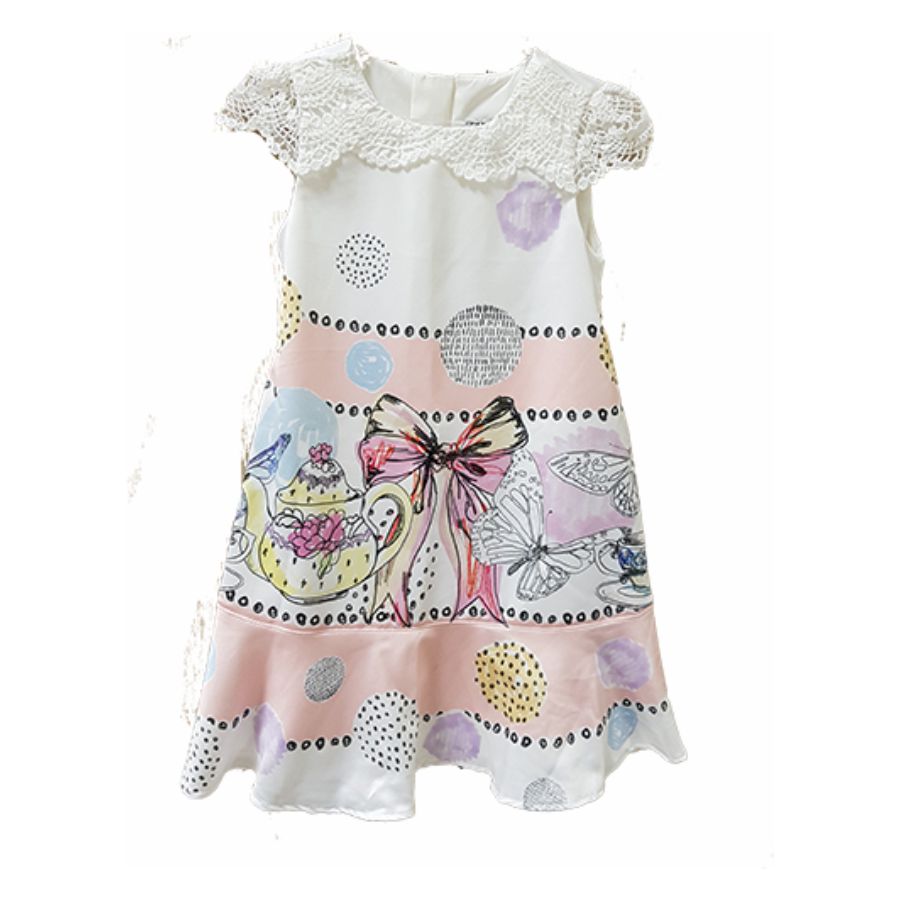 Vestido Barrado Guipir Animê - Petit Papillon Bebê & Criança