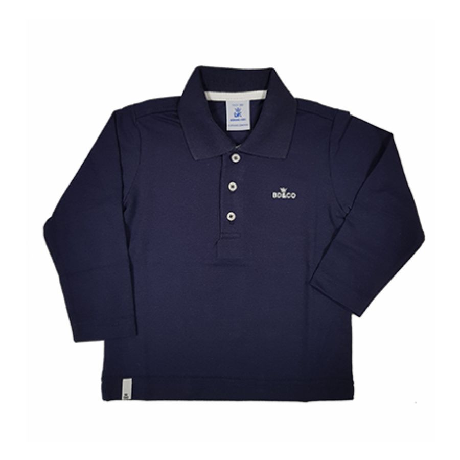 Polo Básica Manga Longa Azul Marinho - Petit Papillon Bebê & Criança
