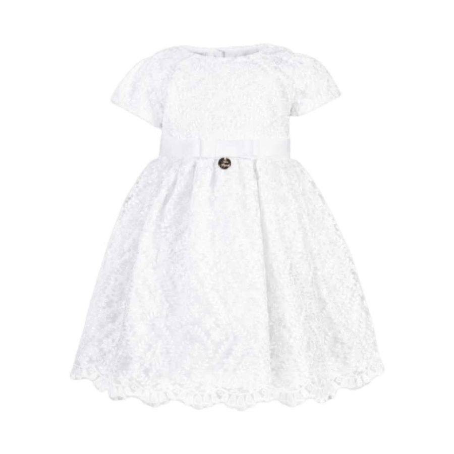 Vestido Batizado Tule Bordado