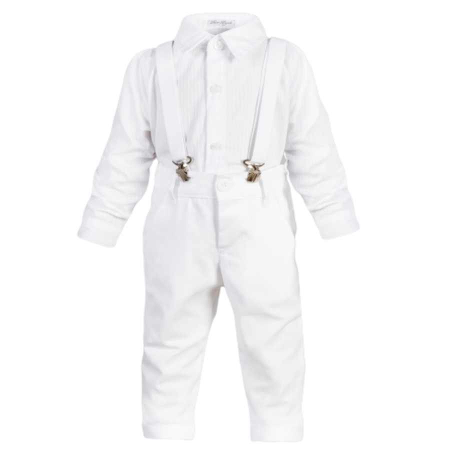 Conjunto Batizado Oxford Com Suspensório e Gravata - Petit Papillon Bebê & Criança