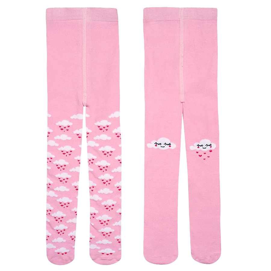 Meia Calça Infantil Nuvens Rosa - Petit Papillon Bebê & Criança