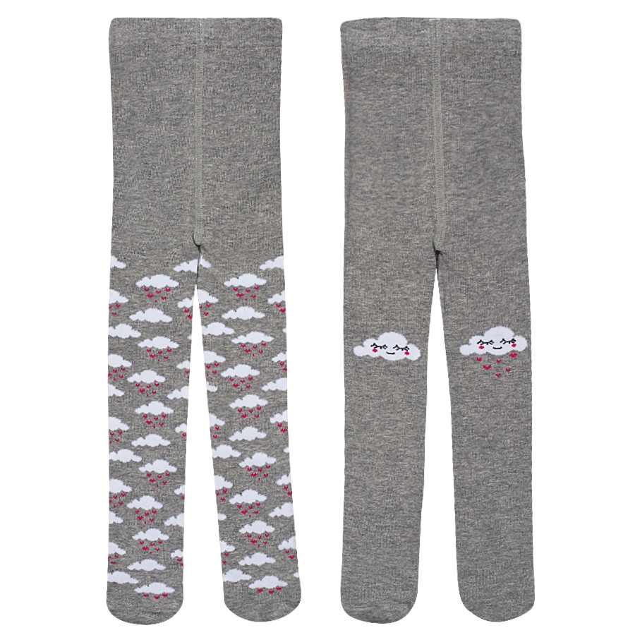 Meia Calça Infantil Nuvens Cinza - Petit Papillon Bebê & Criança