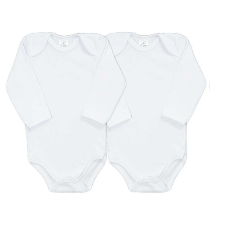 Body Manga Longa Branco - Kit Com 2 - Petit Papillon Bebê & Criança