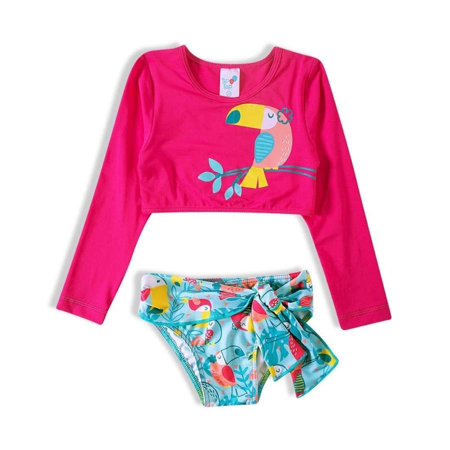 Biquíni Infantil Com Top Manga Longa Tucano - Petit Papillon Bebê & Criança