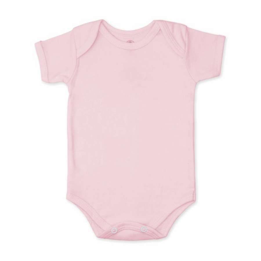 Body Manga Curta Rosa - Petit Papillon Bebê & Criança