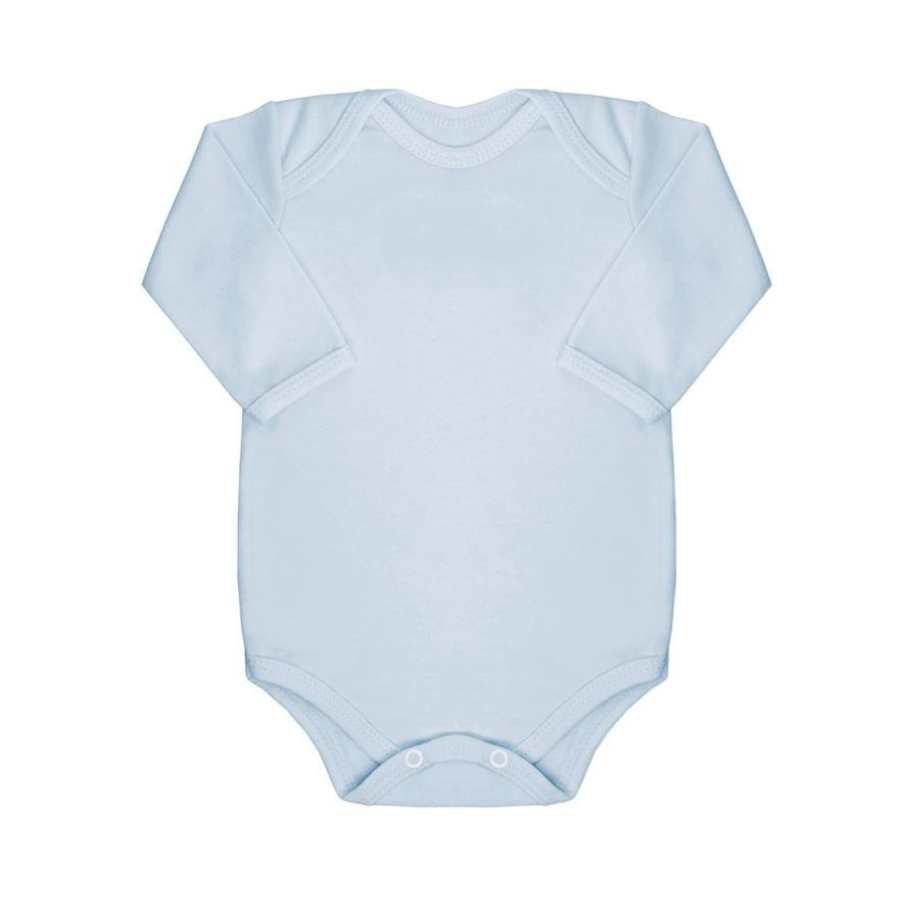 Body Manga Longa Azul Claro - Petit Papillon Bebê & Criança