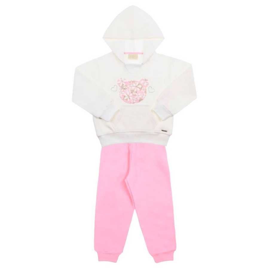 Conjunto Moletom Bebê Feminino Ursinha - Petit Papillon Bebê & Criança