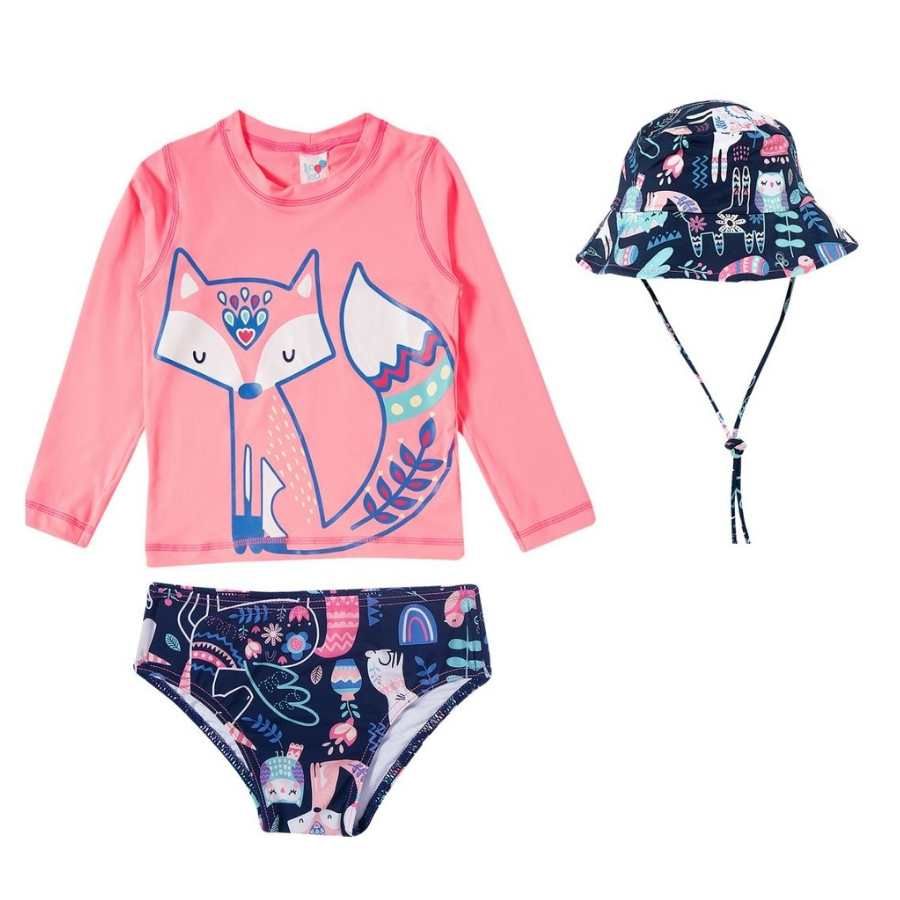Conjunto De Praia Proteção Uv Com Chapéu - Folk - Petit Papillon Bebê & Criança