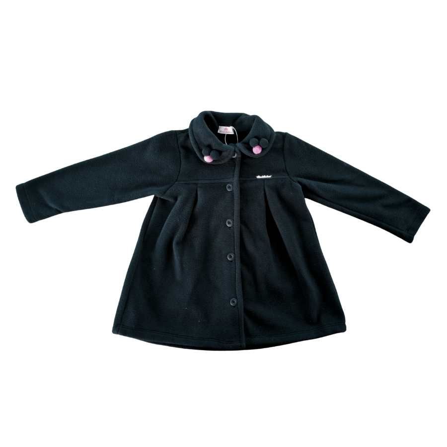 Casaco Preto Soft Com Pompom - Linna Valentinna - Petit Papillon Bebê & Criança