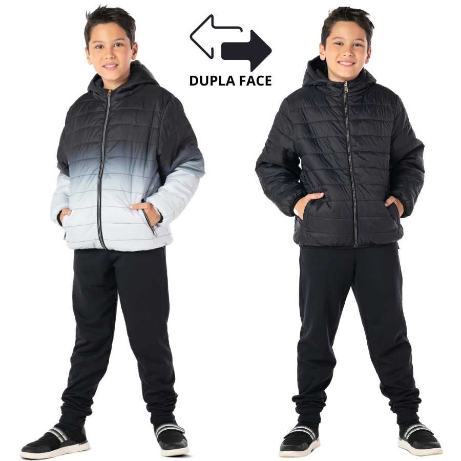 Jaqueta Masculina Degradê Preta - Dupla Face - Petit Papillon Bebê & Criança