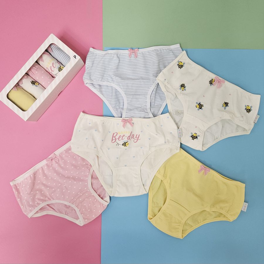 Kit com 5 calcinhas Ursinho Abelhinha - Petit Papillon Bebê & Criança