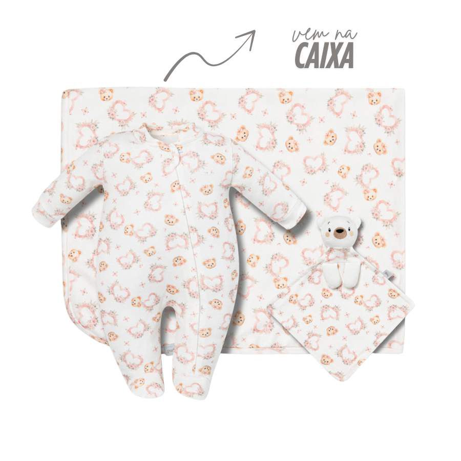 Kit Presente 3 Peças Na Caixa Amor de Urso - Petit Papillon Bebê & Criança