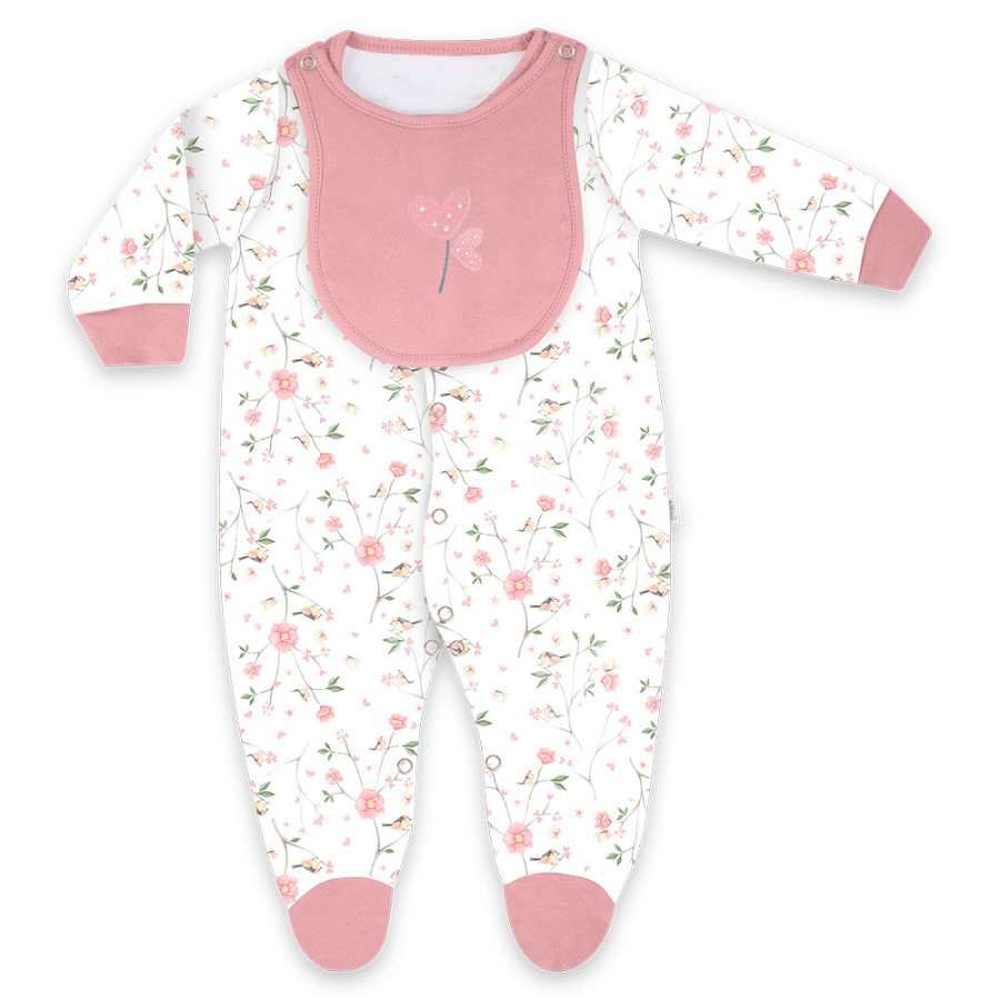 Macacão Com Babador Na Caixa - Meu Jardim - Petit Papillon Bebê & Criança