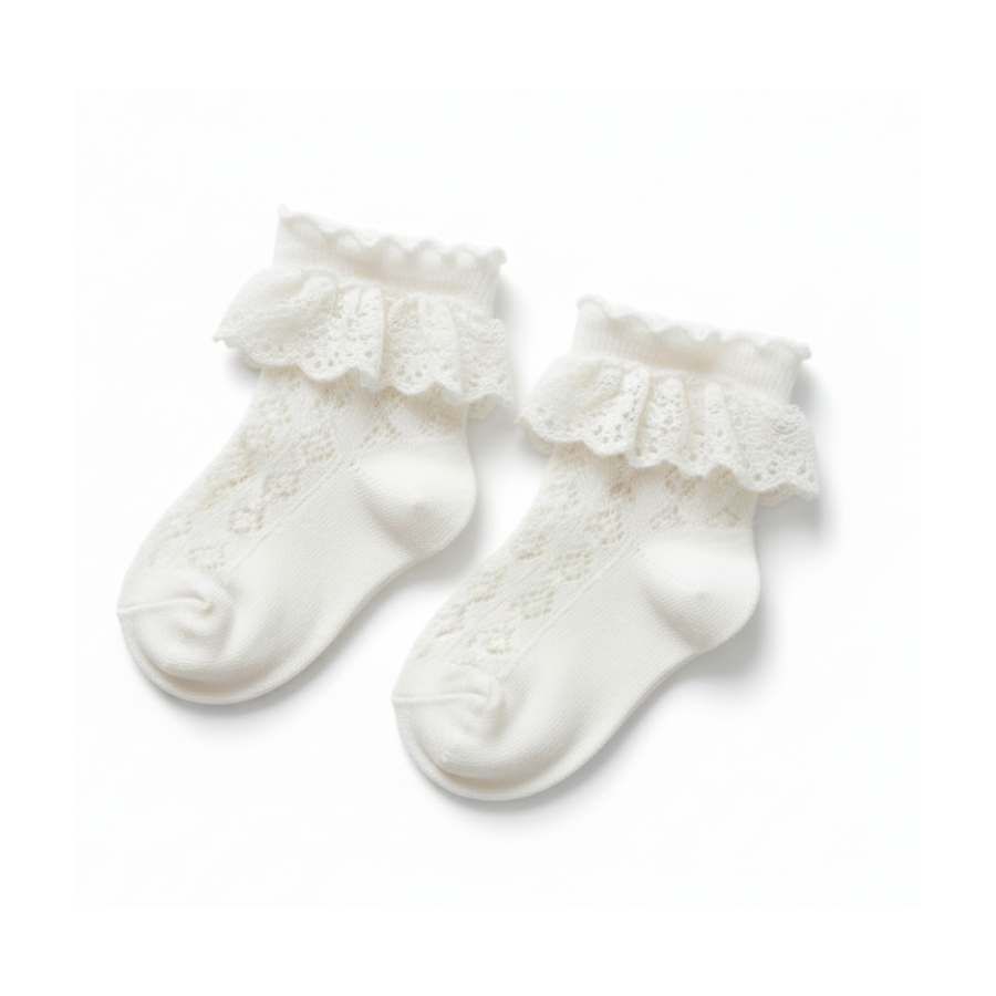 Meia Bebê Branca Conforto Com Renda - Petit Papillon Bebê & Criança