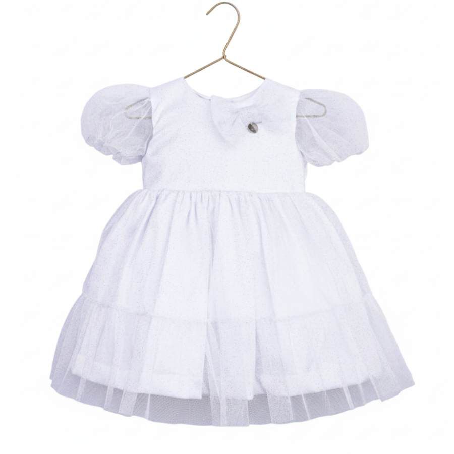 Vestido Batizado Tule Brilho - Petit Papillon Bebê & Criança