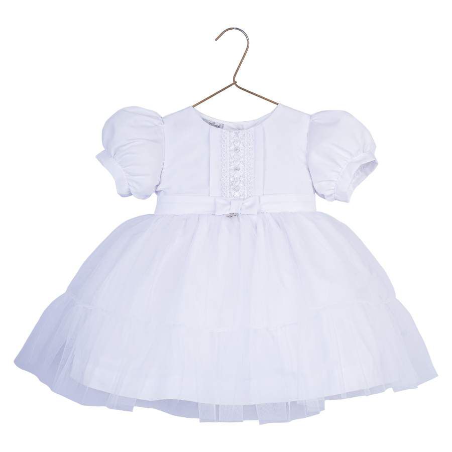 Vestido Batizado Saia Tule e Rendas - Petit Papillon Bebê & Criança