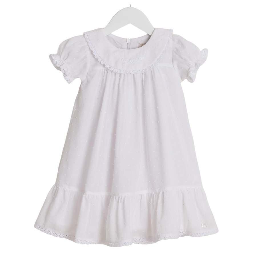 Vestido Batizado Voal Poá - Petit Papillon Bebê & Criança