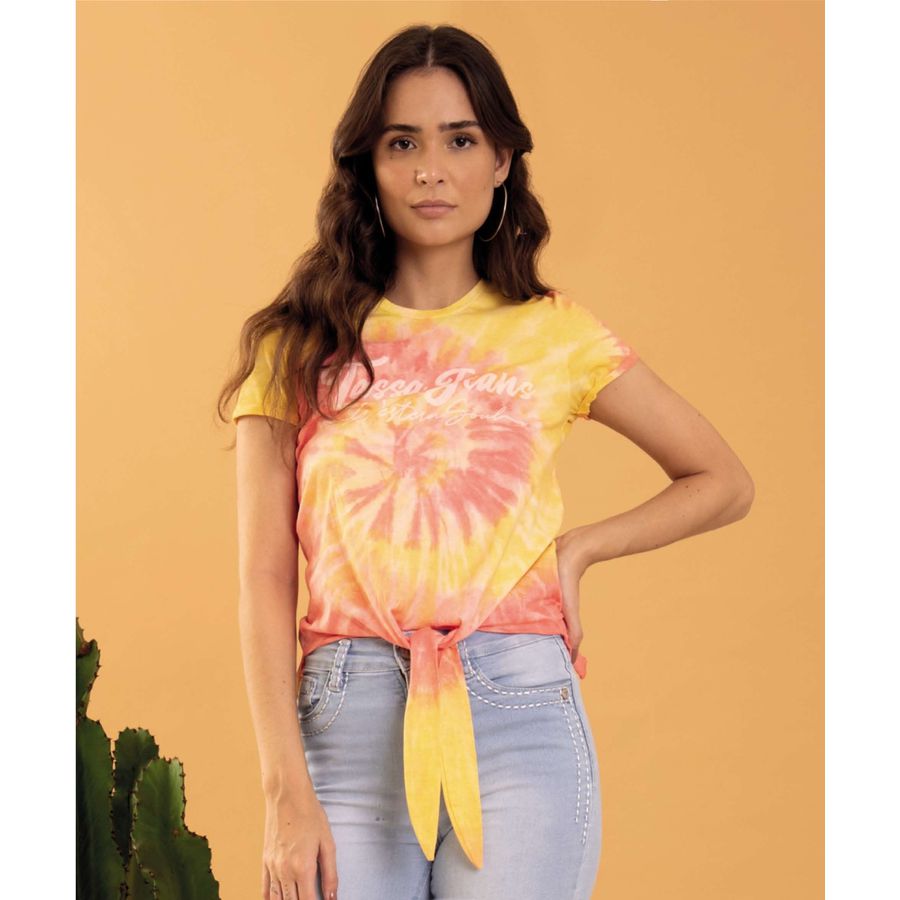 Camiseta Tassa M/C Tie-Dye Amarelo