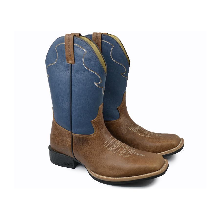 Bota Jácomo Texana Fóssil Macadâmia / Napa Azul Masculina