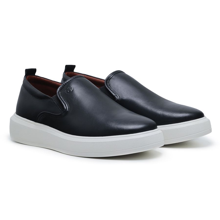 Slip On Couro Preto Cloud
