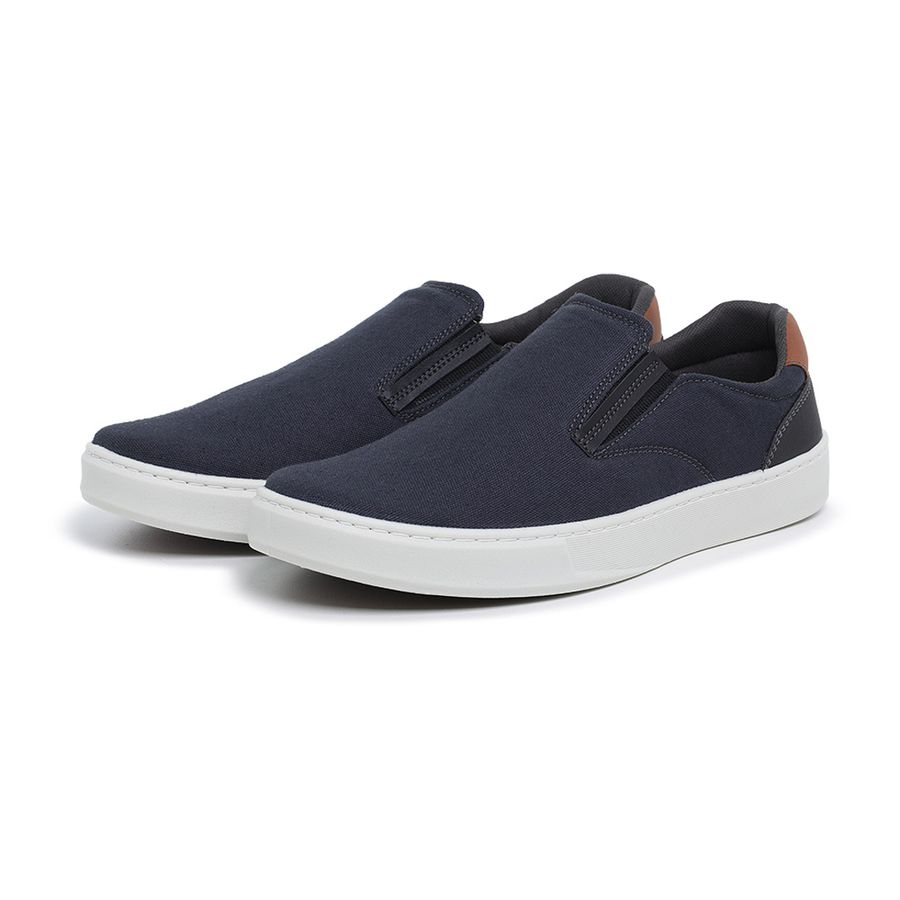 Sapatênis Slip on BS Lona Azul Palmilha de Gel 
