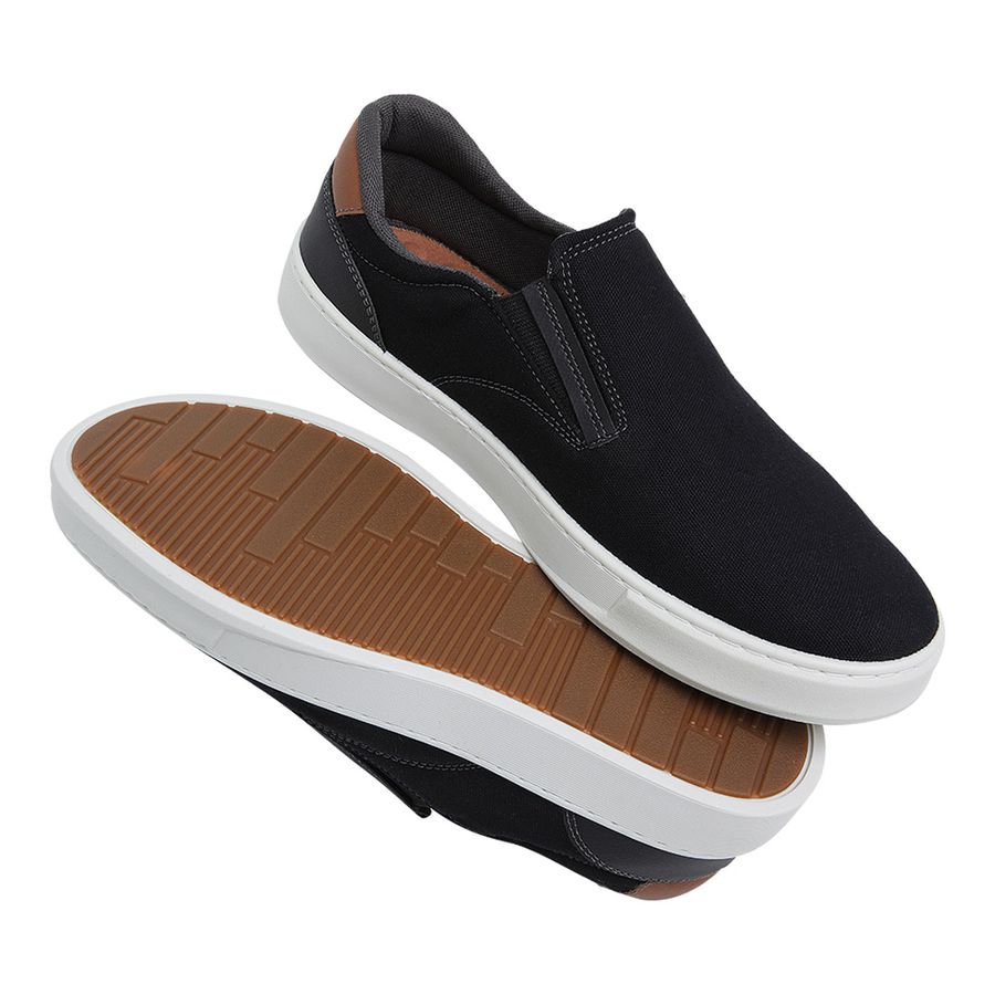 Sapat nis Casual BS Lona Preto Palmilha de Gel Copia Sapato de