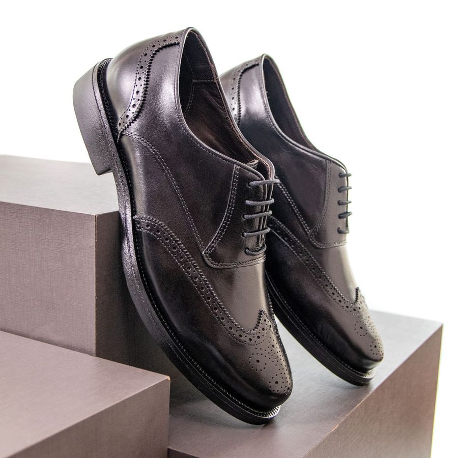 Sapato brogue masculino preto 2025