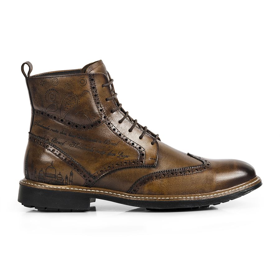 Bota Coturno Casual Masculino Faway Mundi Whisky