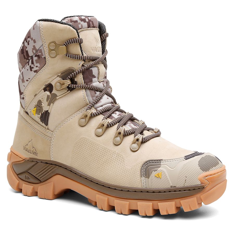 Coturno Vegas em Couro Legítimo Bota Com C.A. 50.885 - Camuflado - Diamante