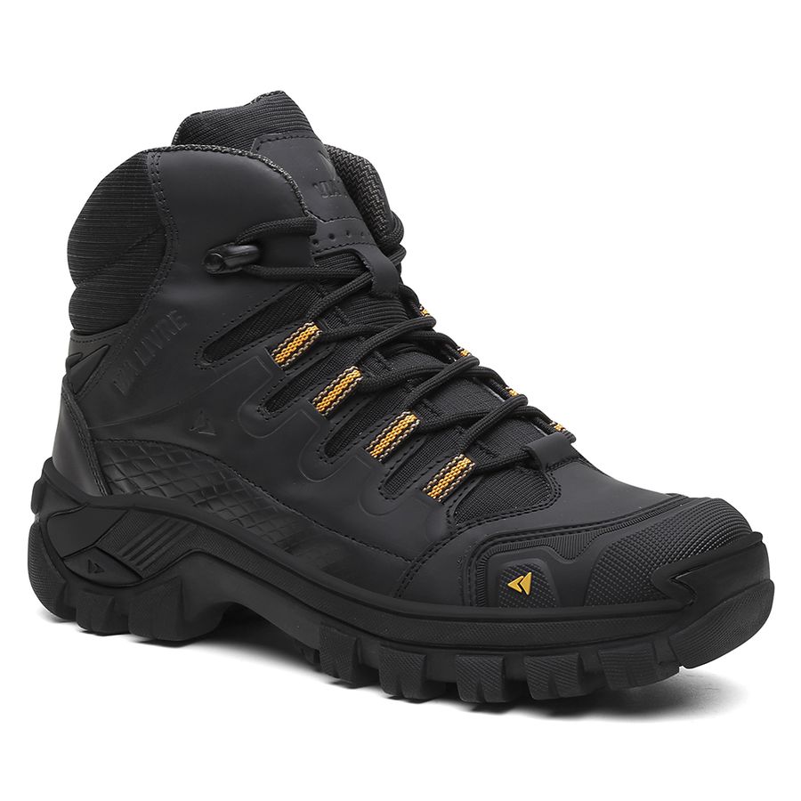 Bota Kansas em Couro Legítimo Bota com C.A. 50.885 - Preto - Diamante