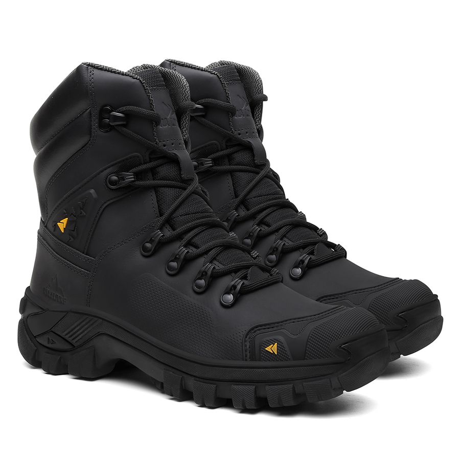 Coturno Vegas em Couro Legítimo Bota Com C.A. 50.885 - Preto - Diamante