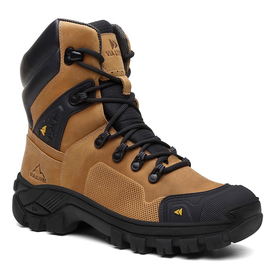 Coturno Vegas em Couro Legítimo Bota com C.A. 50.885 - Amarelo- Diamante