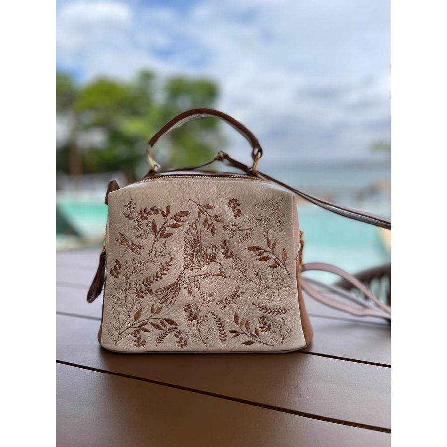 Bolsa Gir - Couro legitimo Bordado exclusivo Zé Filó 