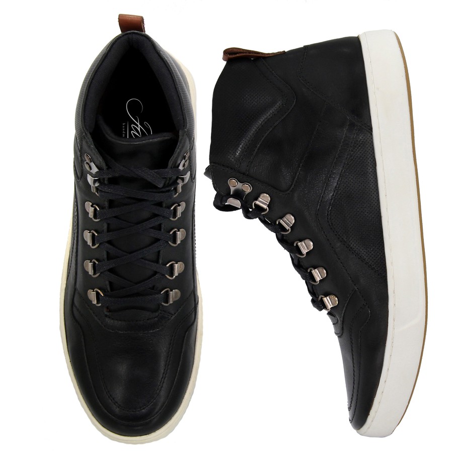 Bota Casual Masculina Faway Oslo Preta Faway Handmade Shoes