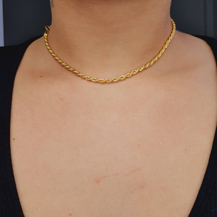 Colar Baiana Folheado A Ouro 18k Grosso Chérie Bijoux